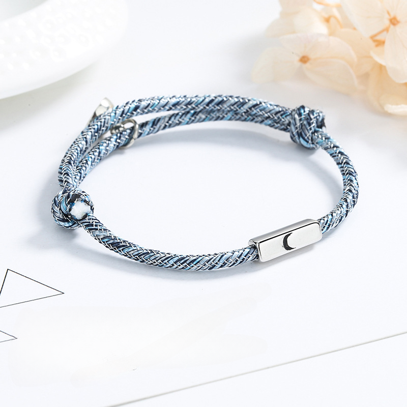 Wholesale Sun Moon Couple Hand Woven Bracelet